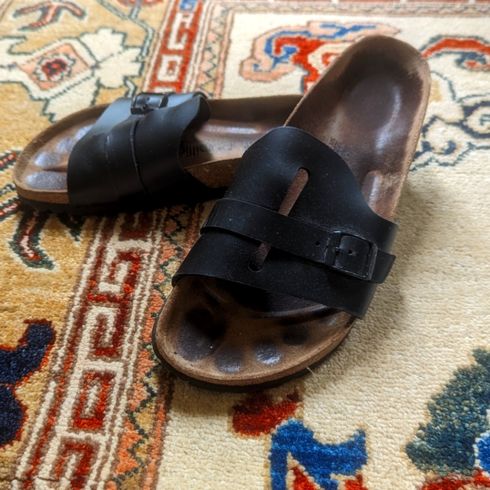 Birkenstock sandals size11. Black.  Good used condition